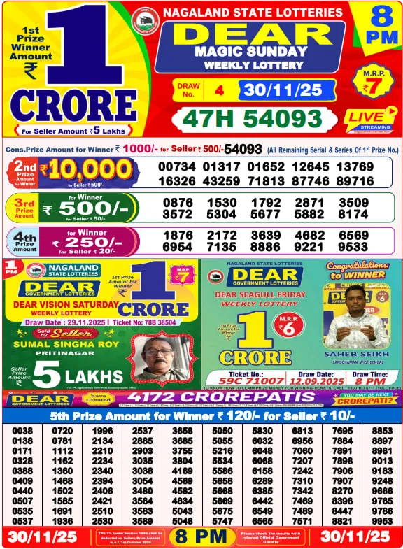 All Lottery Result Today 8PM